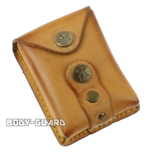 磁石付き　スリングショット玉用　合皮ケース　スクエア　ブラウン