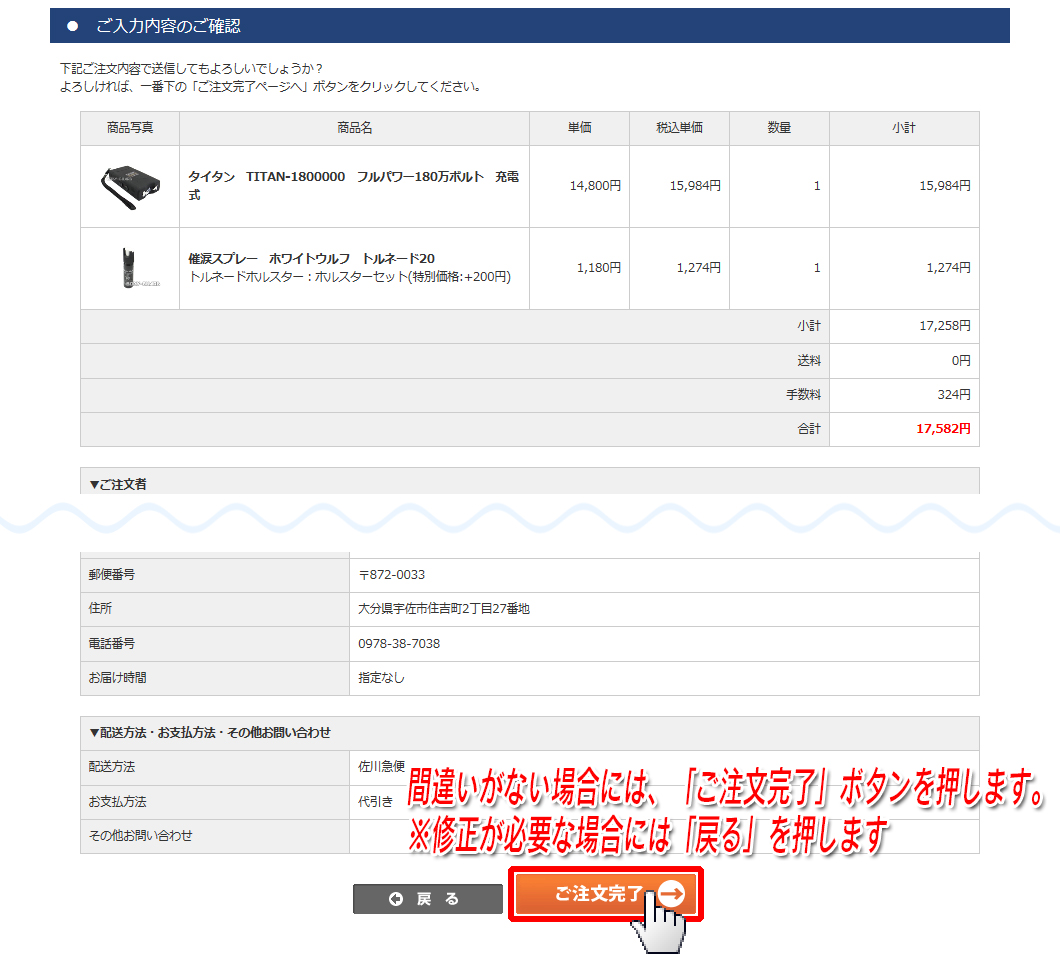 ご入力内容のご確認