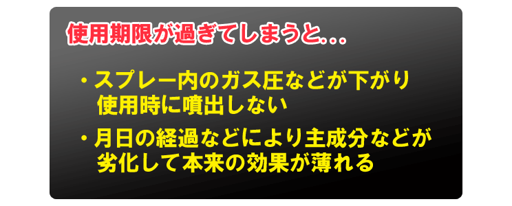 催涙スプレーの使用期限は約2年間