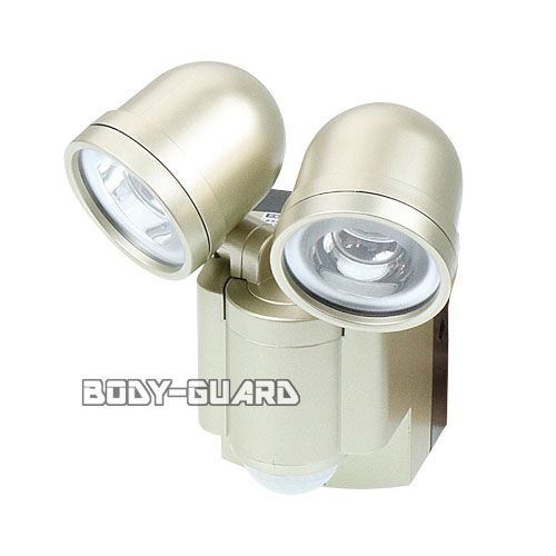防雨　LEDセンサーライト　●2灯　乾電池式　ESL-302BT　★ワイヤレスチャイム増設可能