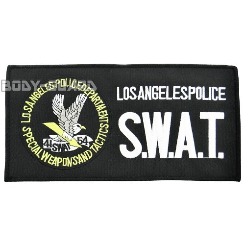 ワッペン　Los Angeles　SWAT　(約27x13.5cm)　LA大★